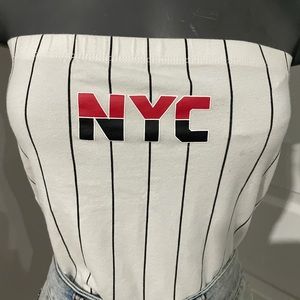 White NYC tube top